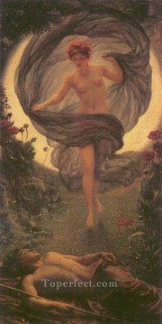  poynter oil painting - Vision of Endymion girl Edward Poynter